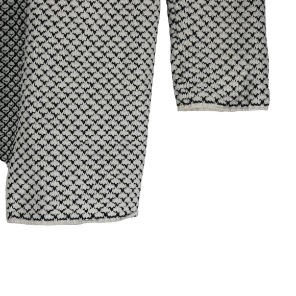 Ann Taylor Factory Cardigan Sweater Women Large Black White Classic Minimalist - Picture 3 of 6